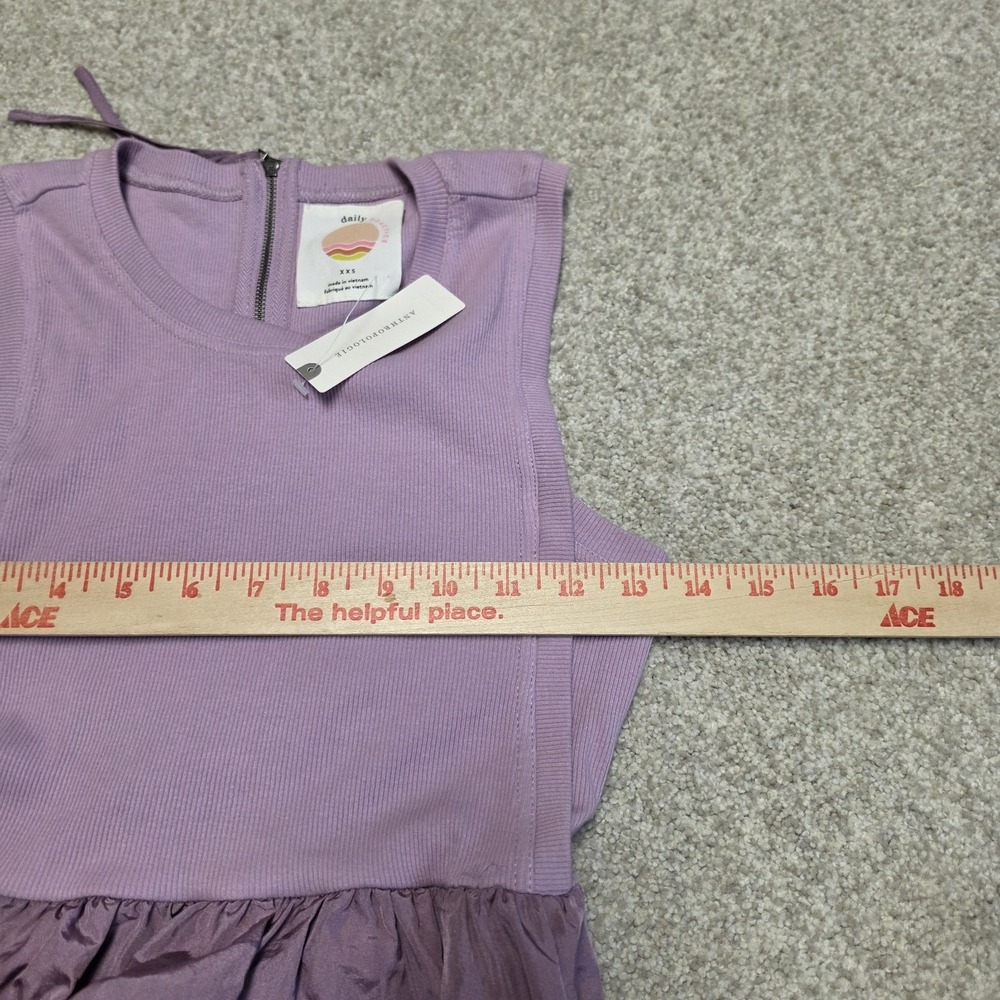 ANTHROPOLOGIE Daily Practice The Bowline Tiered Midi Dress Purple Size XXS NEW - Picture 11 of 13